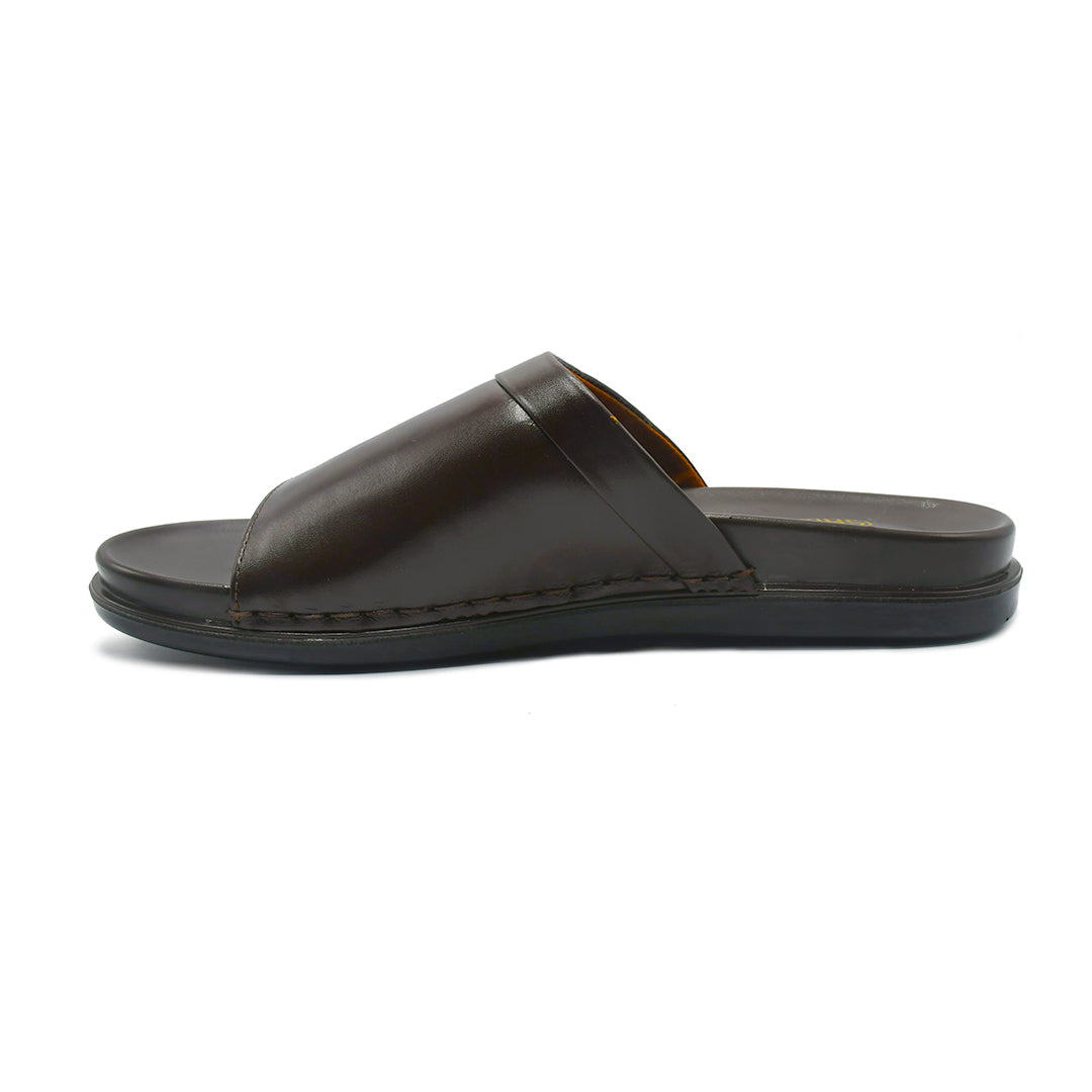 LEATHER SLIPPER - AR-005 BROWN