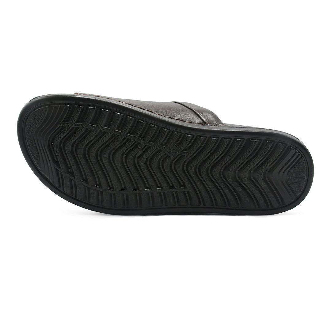 LEATHER SLIPPER - AR-005 BROWN