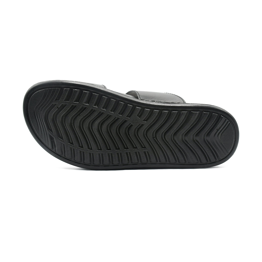 LEATHER SLIPPER - AR-006 BLACK