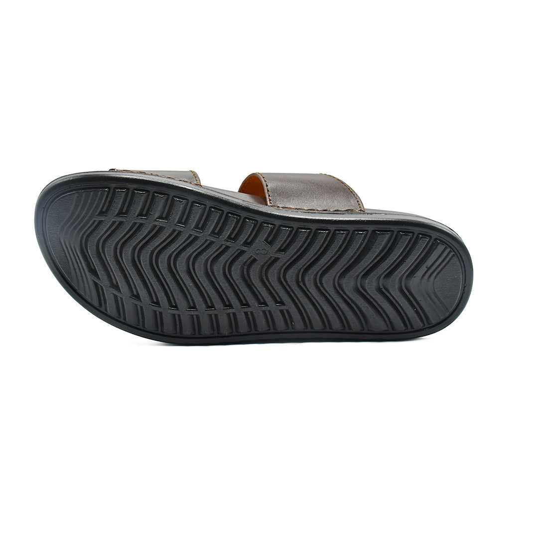 LEATHER SLIPPER - AR-006 BROWN