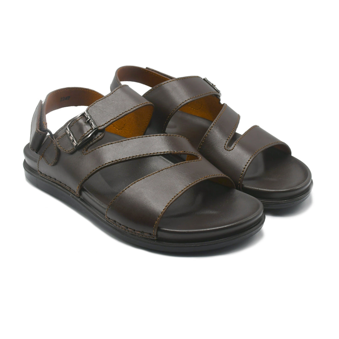 LEATHER SANDAL - AR-104 BROWN