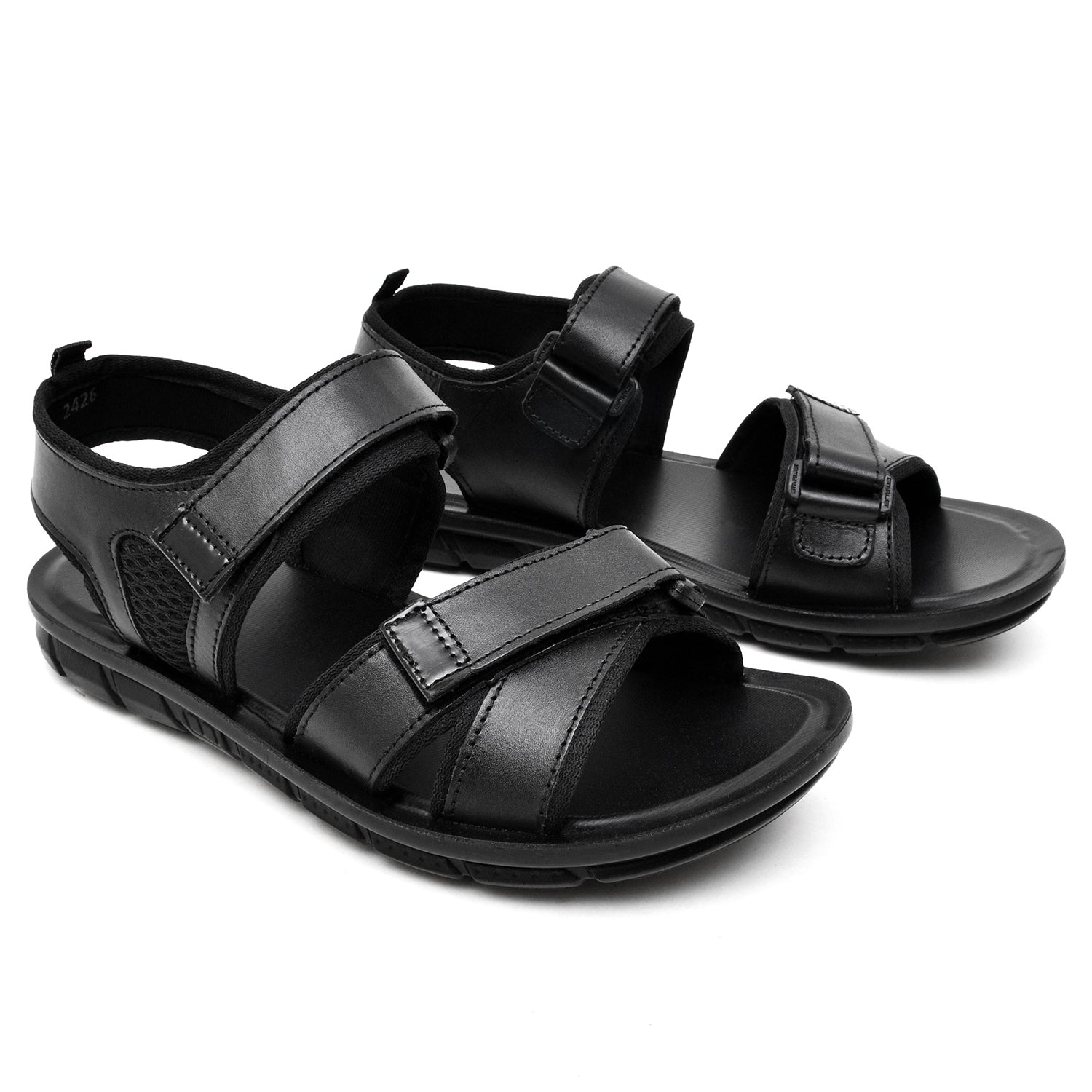 LEATHER SANDAL - AK-110 BLACK