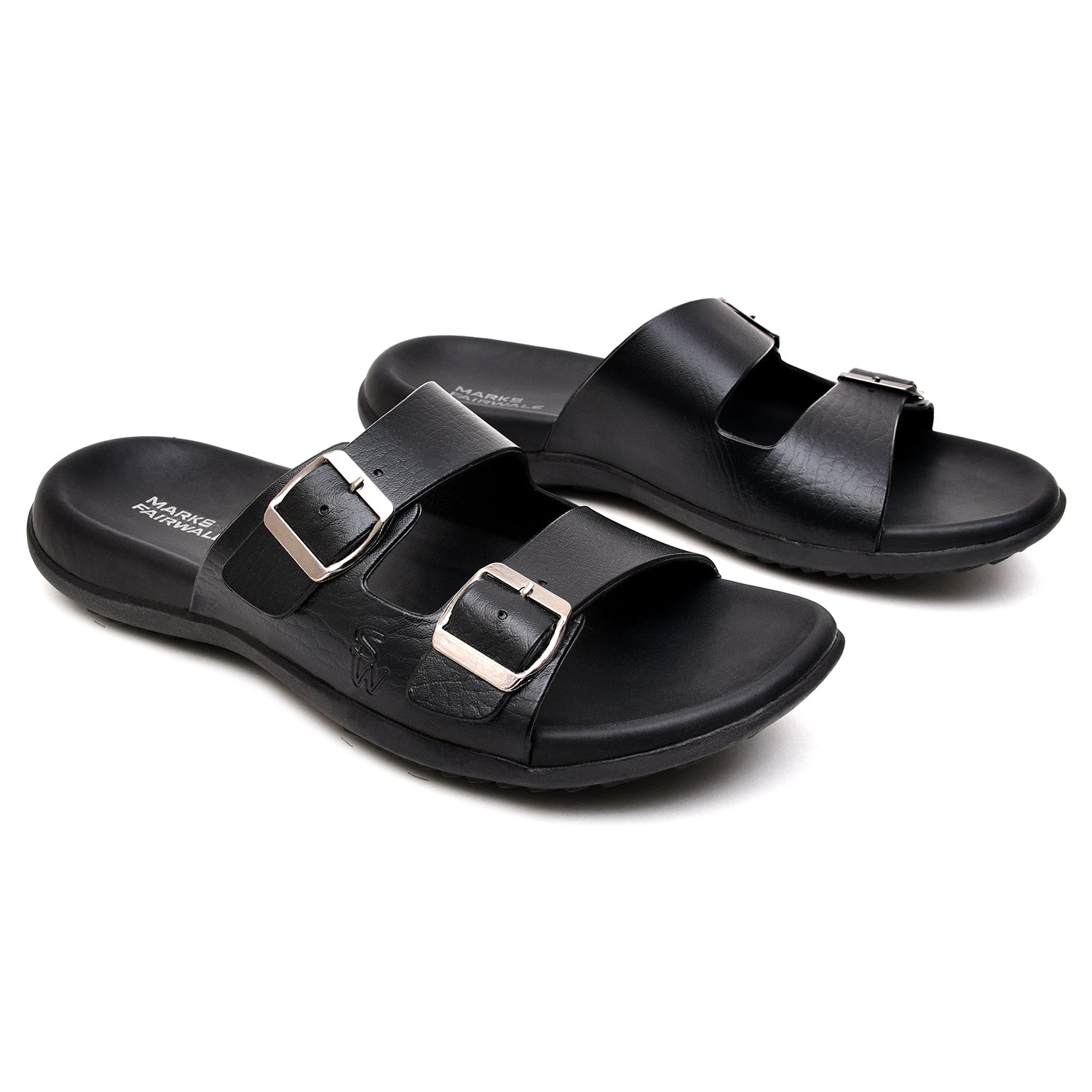 LEATHER SLIPPER - ANG-0037 BLACK