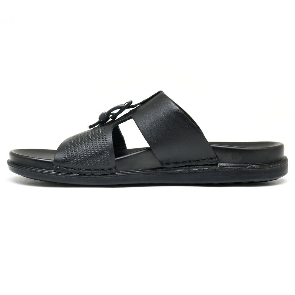 LEATHER SLIPPER - AR-003 BLACK