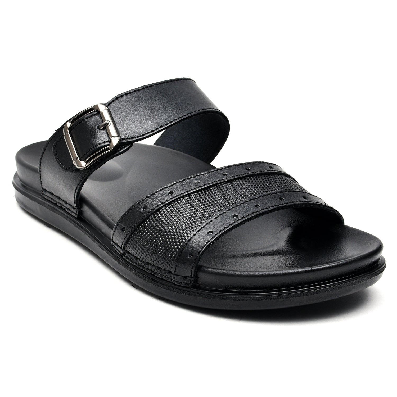 LEATHER SLIPPER - AR-014 BLACK