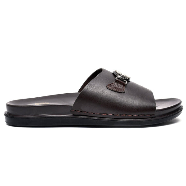 LEATHER SLIPPER - AR-015 BROWN