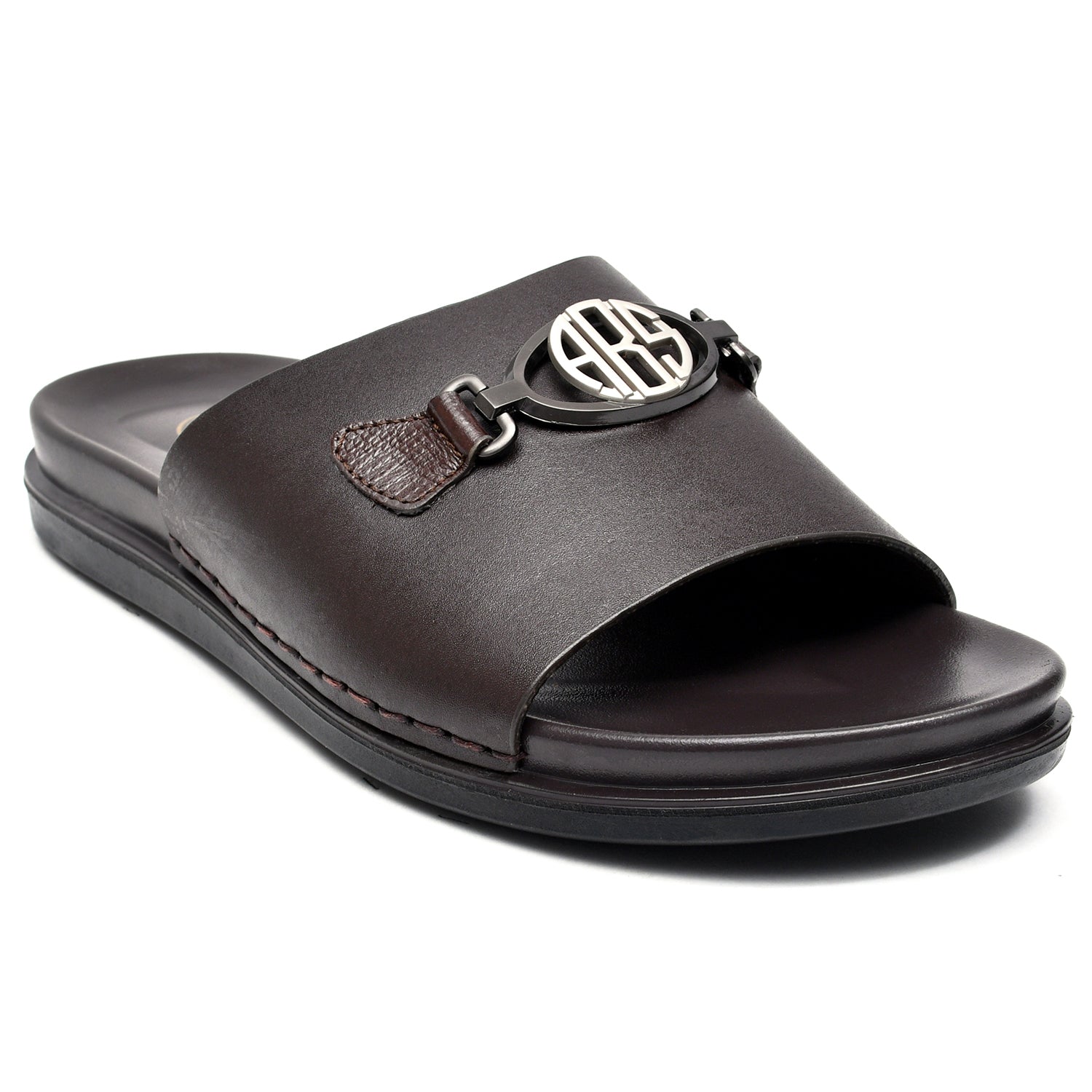 LEATHER SLIPPER - AR-015 BROWN