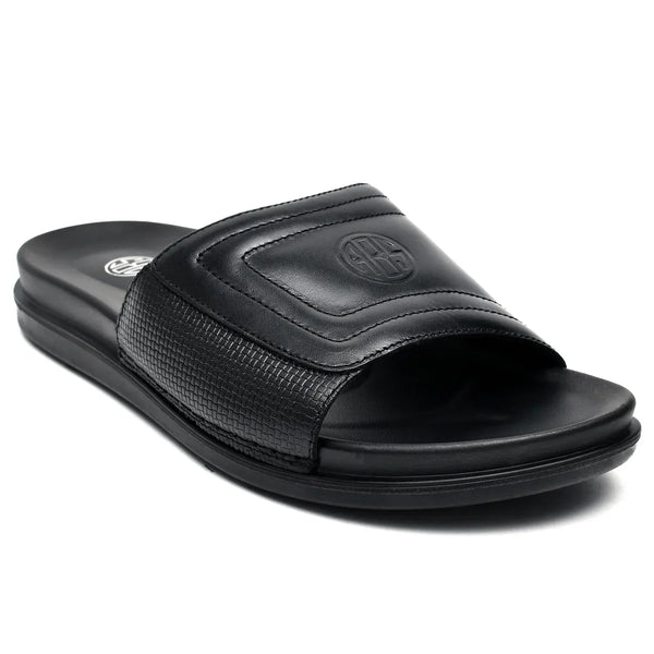 LEATHER SLIPPER - AR-016 BLACK