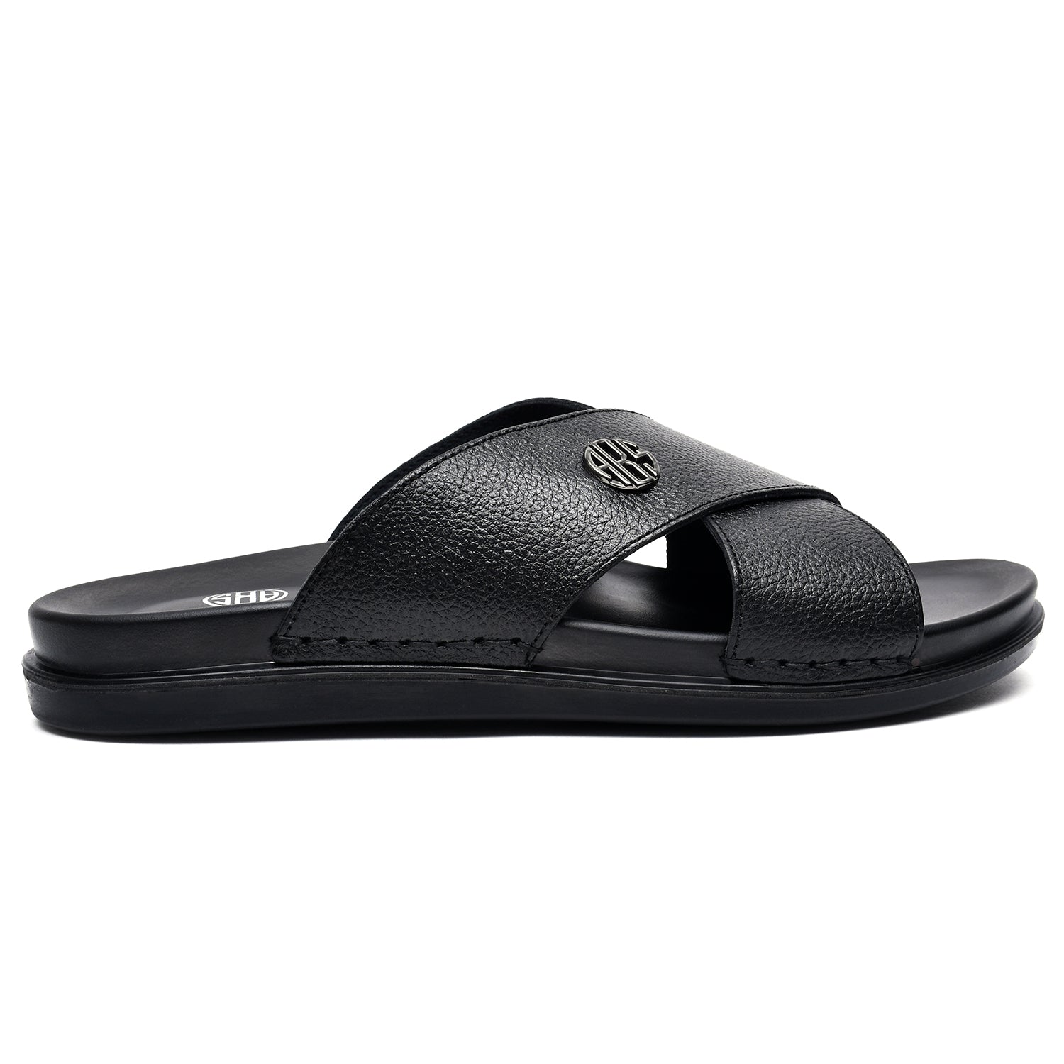 LEATHER SLIPPER - AR-017 BLACK