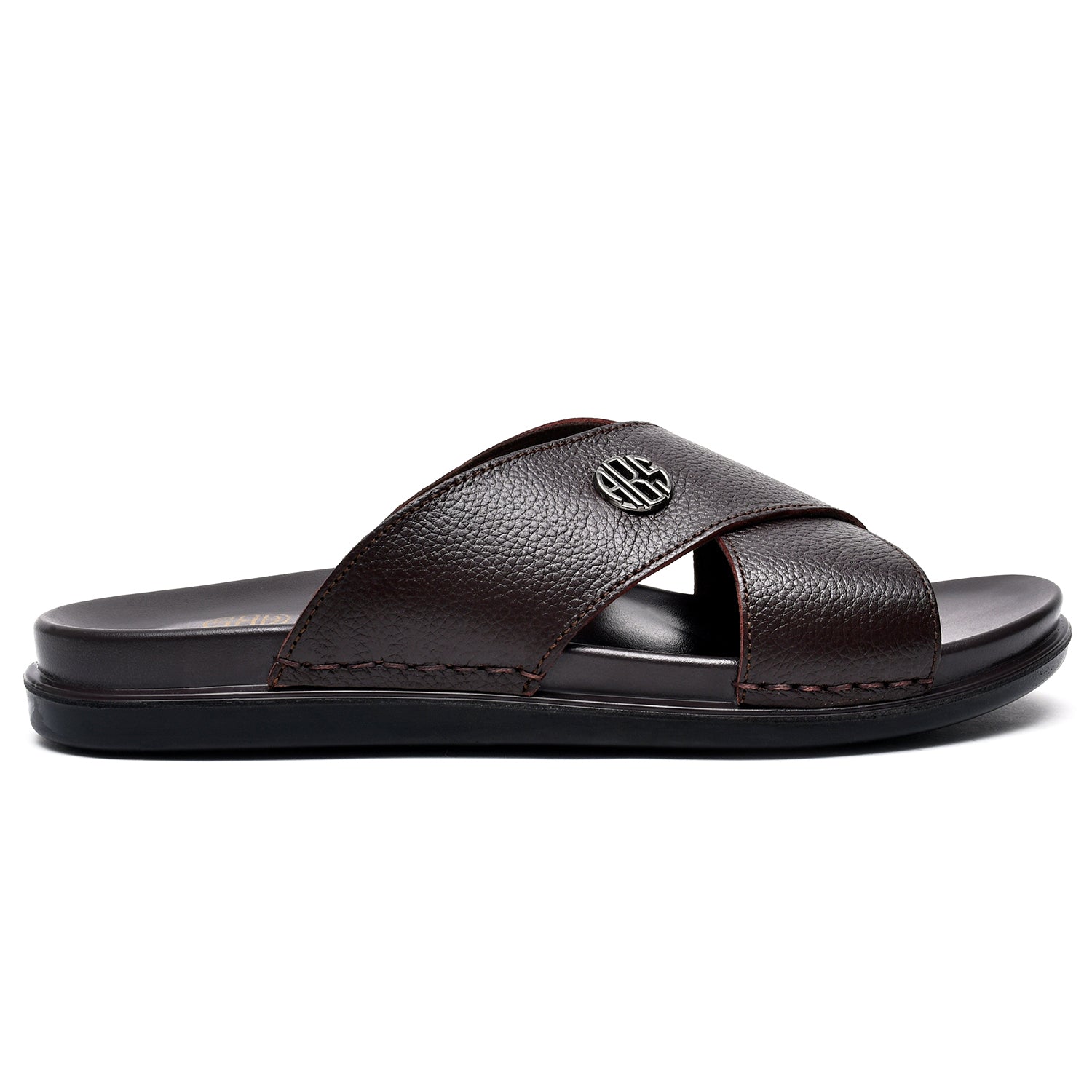 LEATHER SLIPPER - AR-017 BROWN