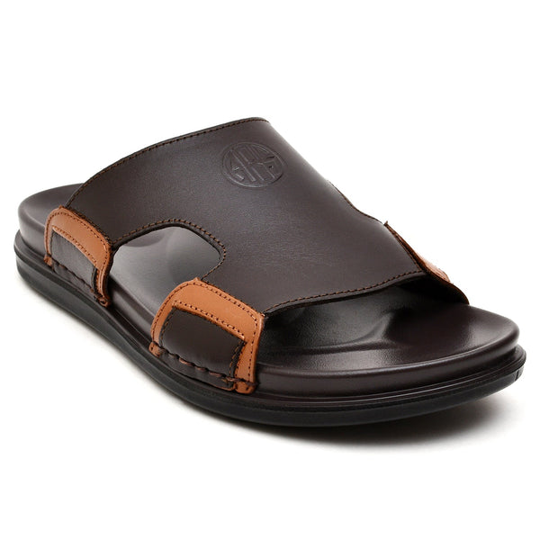 LEATHER SLIPPER - AR-018 BROWN