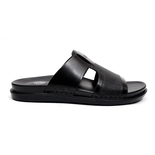 LEATHER SLIPPER - AR-021 BLACK