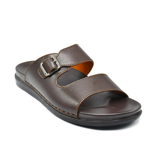 LEATHER SLIPPER - AR-006 BROWN