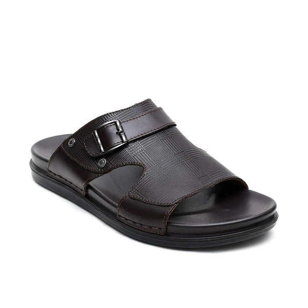 LEATHER SLIPPER - AR-007 BROWN