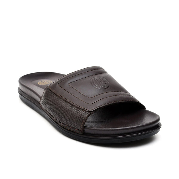 LEATHER SLIPPER - AR-016 BROWN
