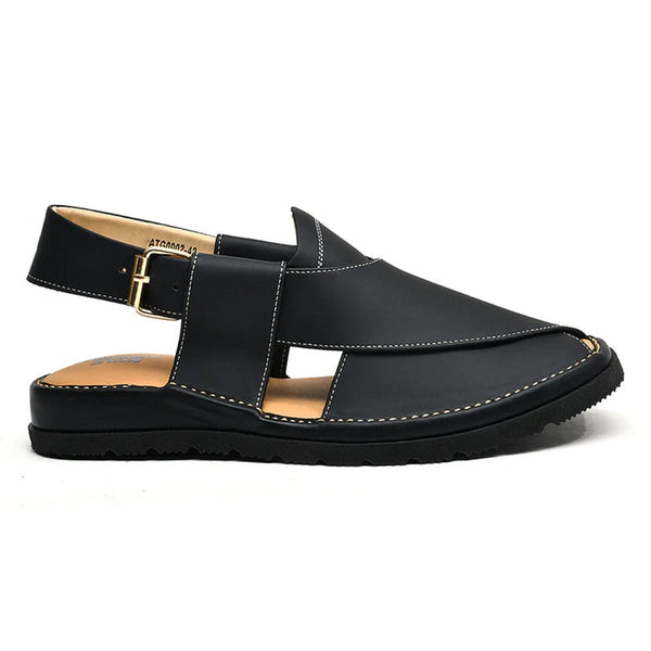 LEATHER PESHAWARI CHAPPAL - ATG0002 - BLACK