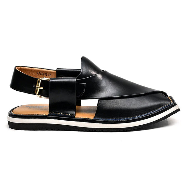 LEATHER PESHAWARI CHAPPAL - ATG0006 - BLACK