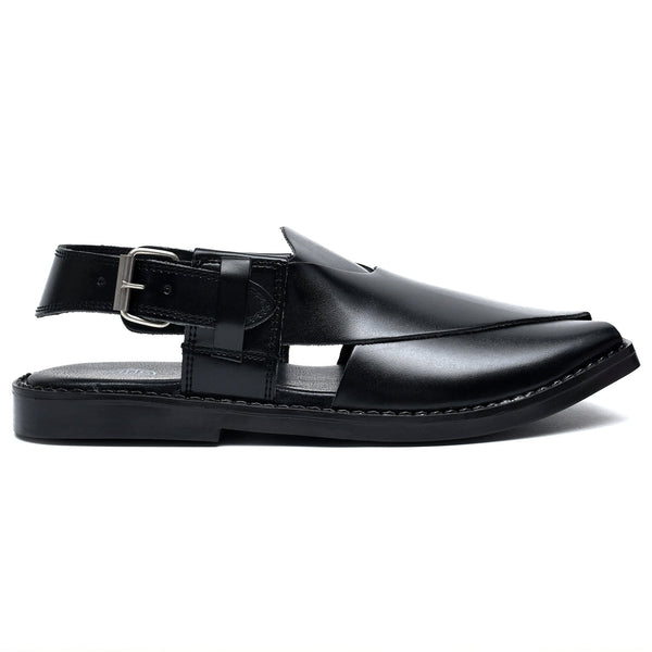 LEATHER PESHAWARI CHAPPAL - CD-08 BLACK