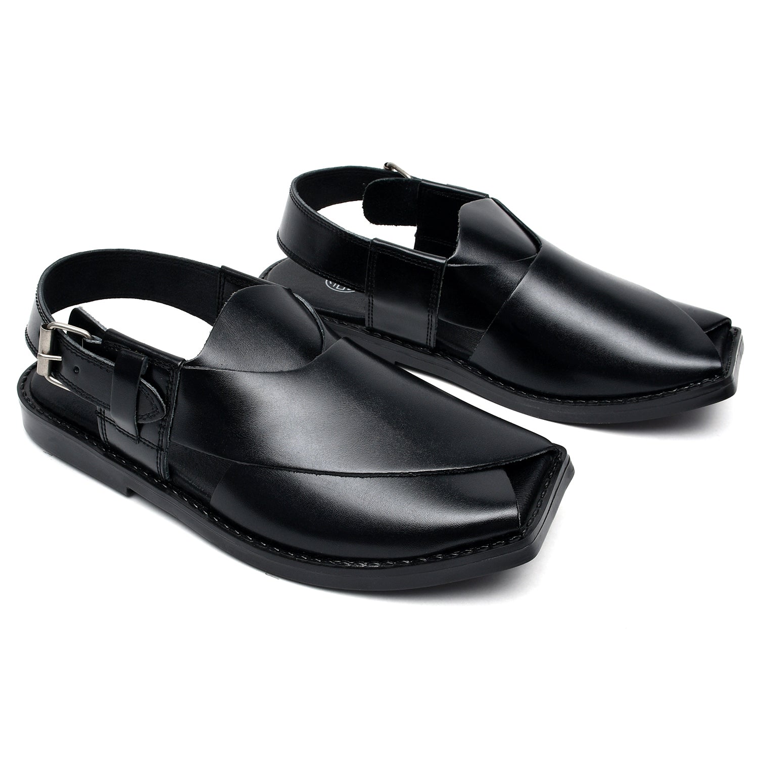 LEATHER PESHAWARI CHAPPAL - CD-08 BLACK