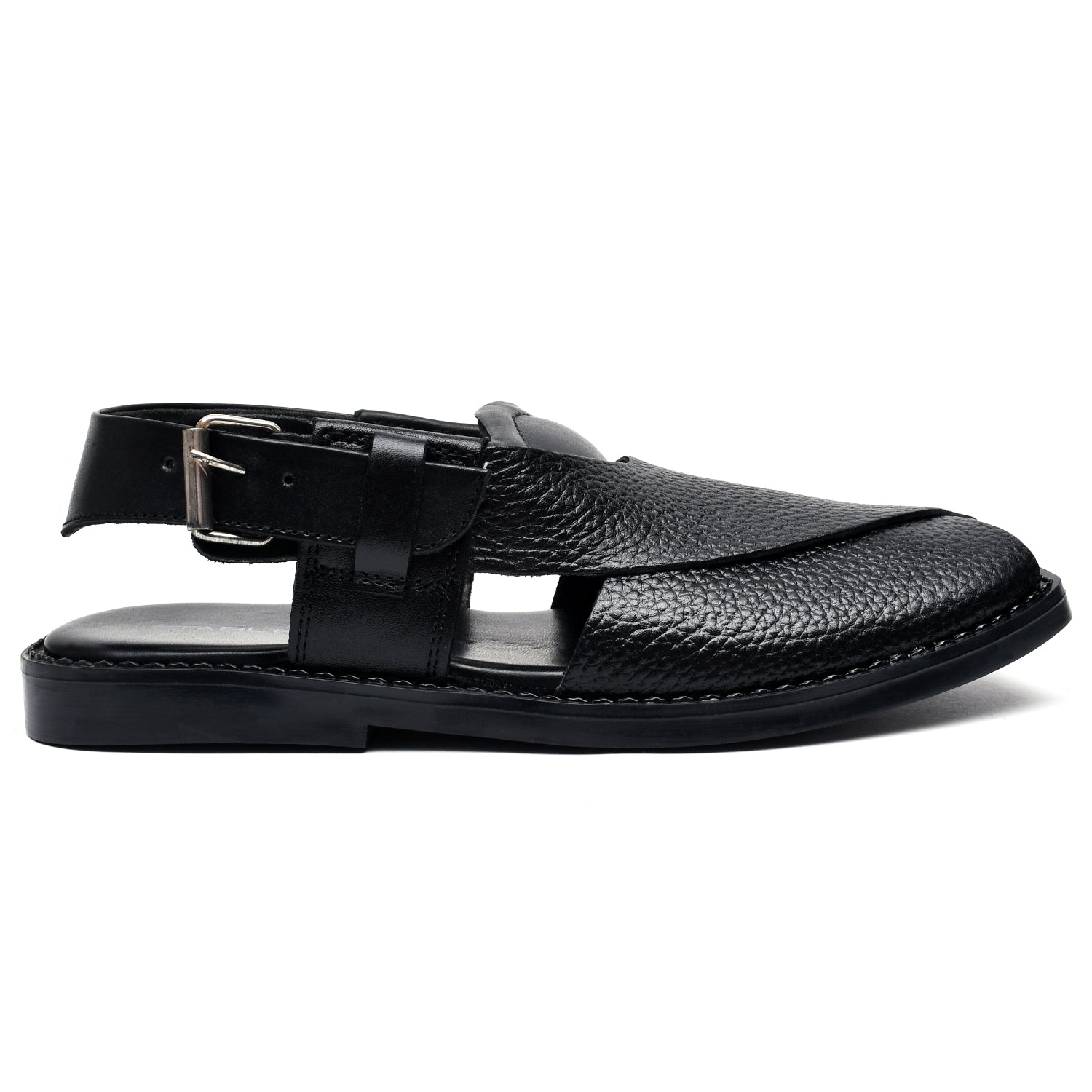 LEATHER PESHAWARI CHAPPAL - CD-10 BLACK