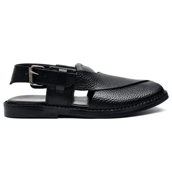 LEATHER PESHAWARI CHAPPAL - CD-10 BLACK