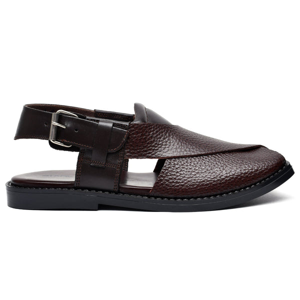 LEATHER PESHAWARI CHAPPAL - CD-10 BROWN