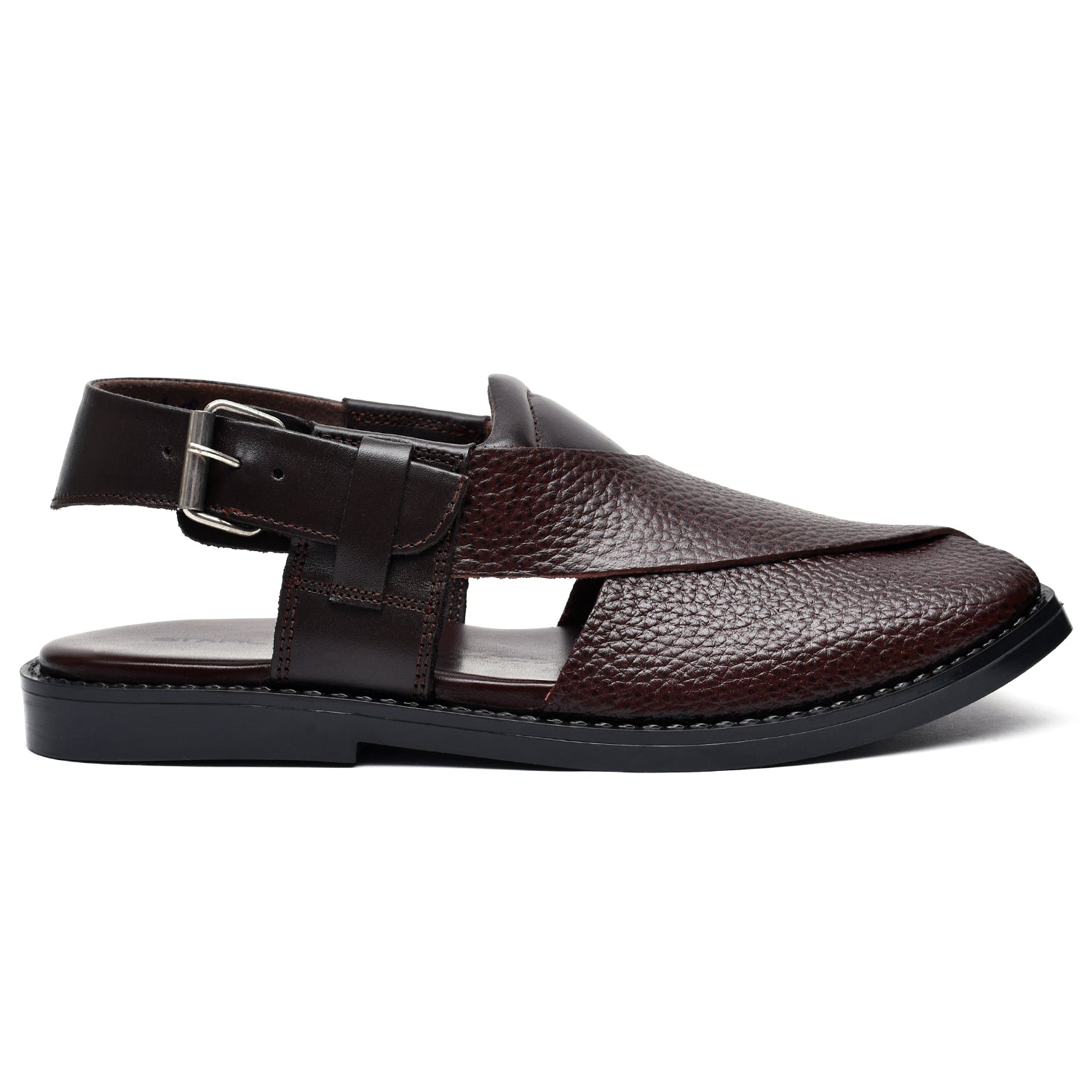 LEATHER PESHAWARI CHAPPAL - CD-10 BROWN