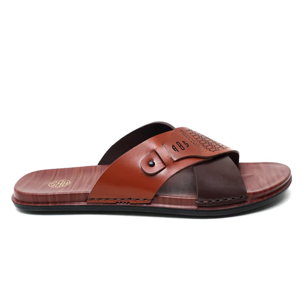 LEATHER SLIPPER - CHM-015 BROWN