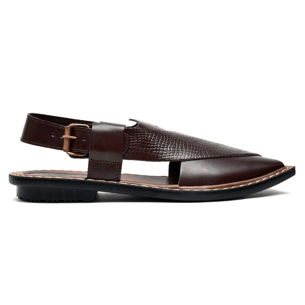 LEATHER PESHAWARI CHAPPAL - CHARSADA-014 BROWN