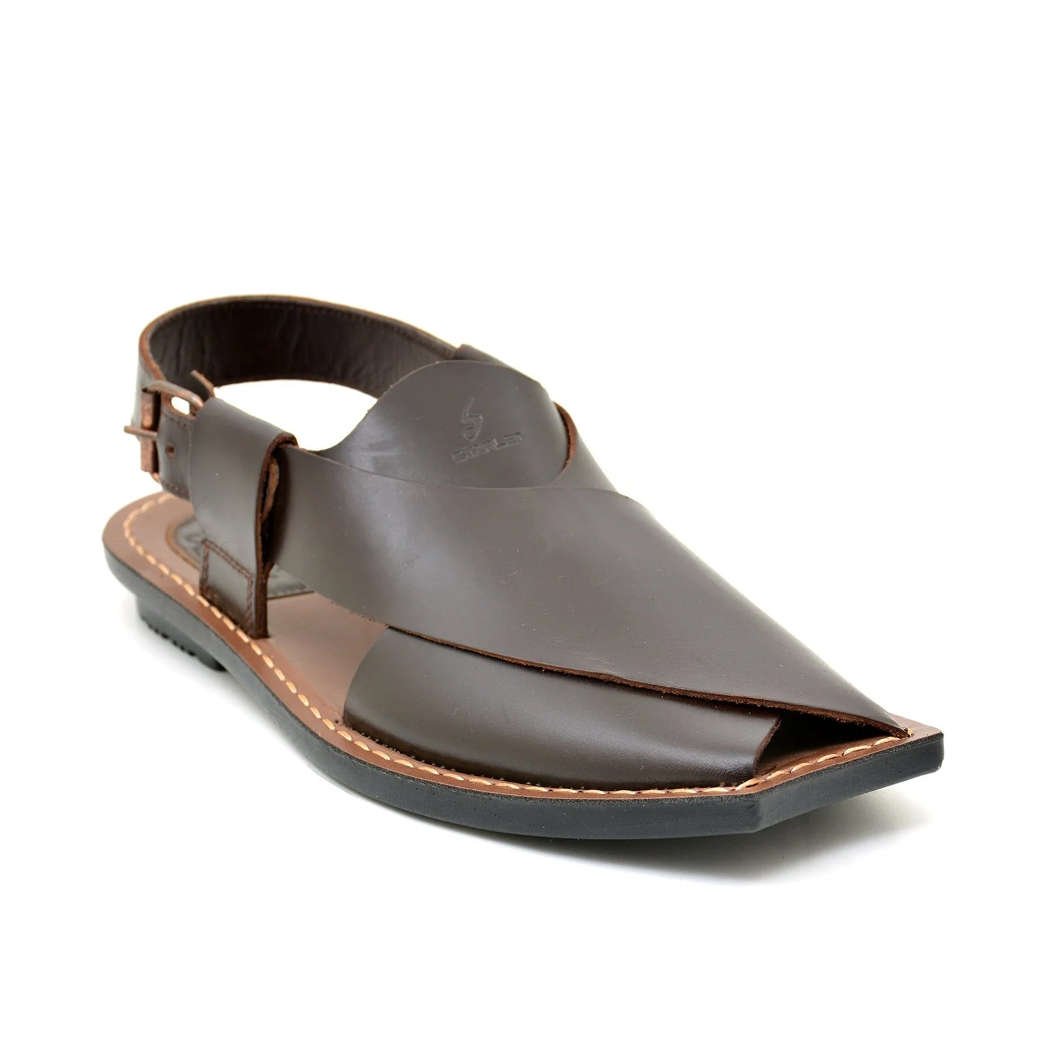 LEATHER PESHAWARI CHAPPAL - CHARSADA-001 BROWN