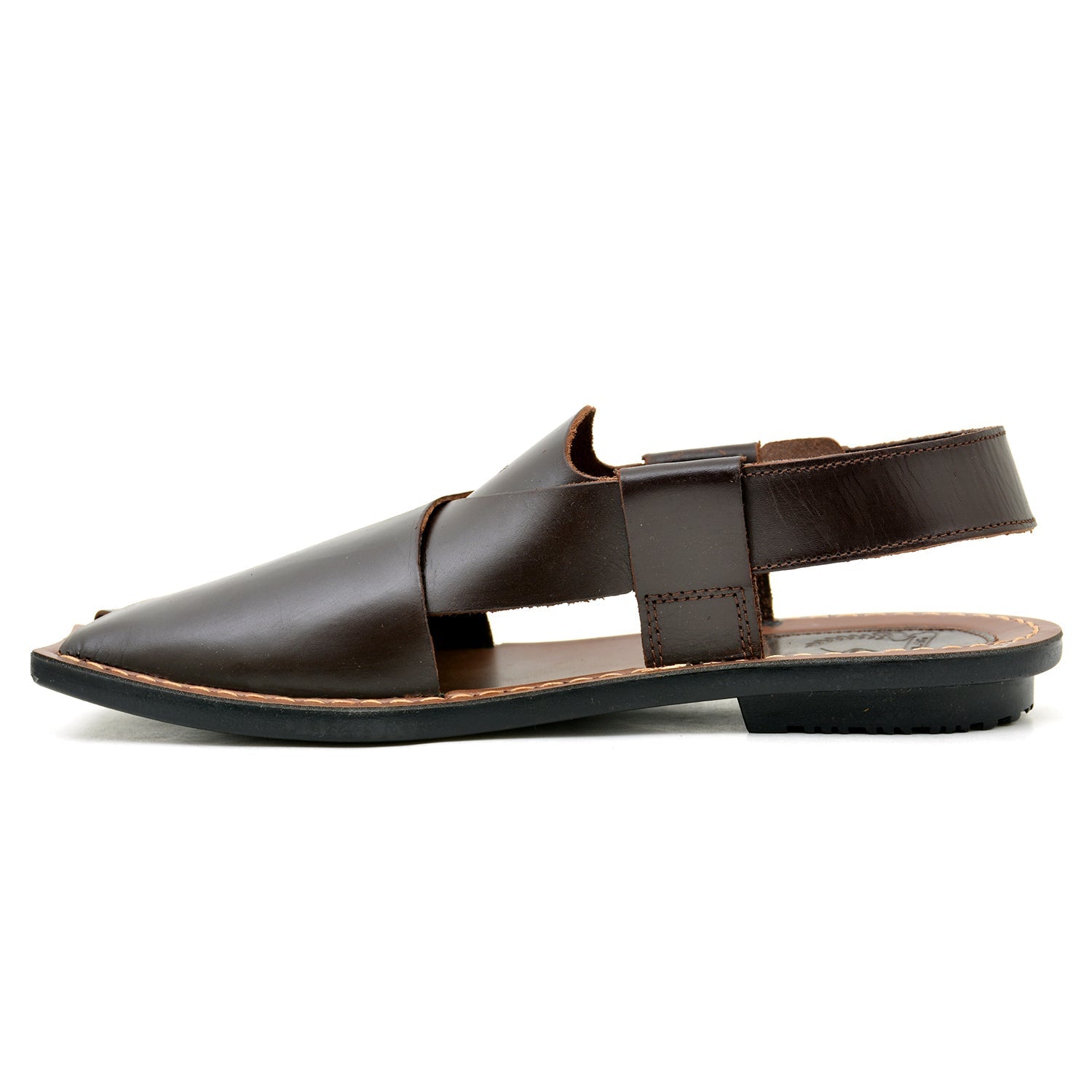 LEATHER PESHAWARI CHAPPAL - CHARSADA-001 BROWN