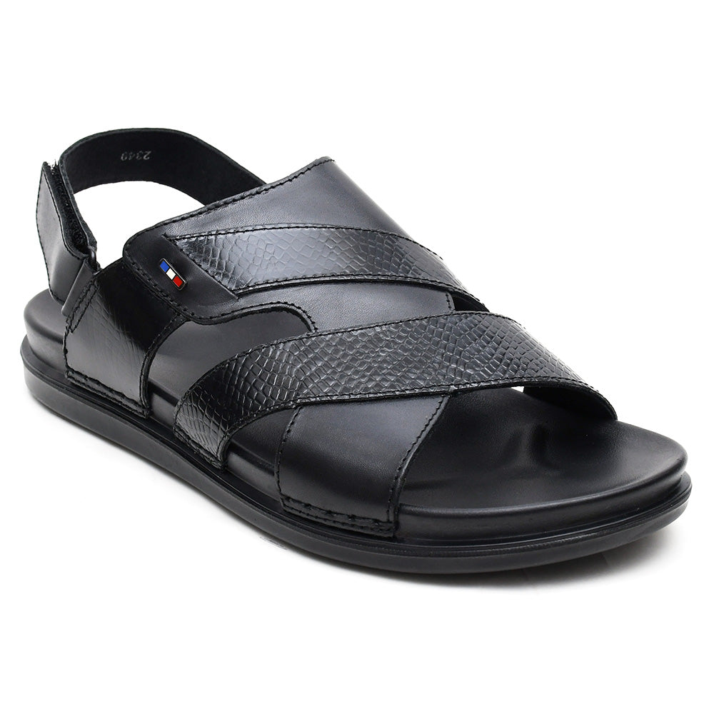 LEATHER SANDAL - AR-107 BLACK