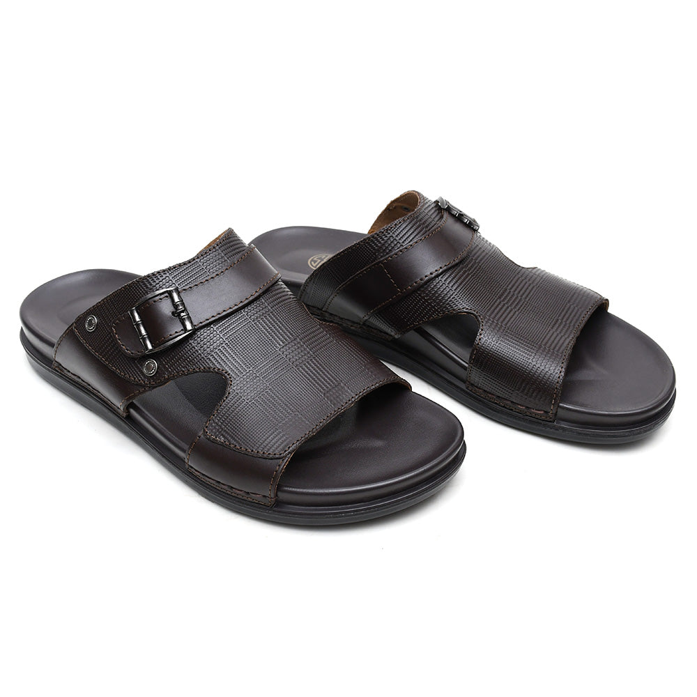 LEATHER SLIPPER - AR-007 BROWN