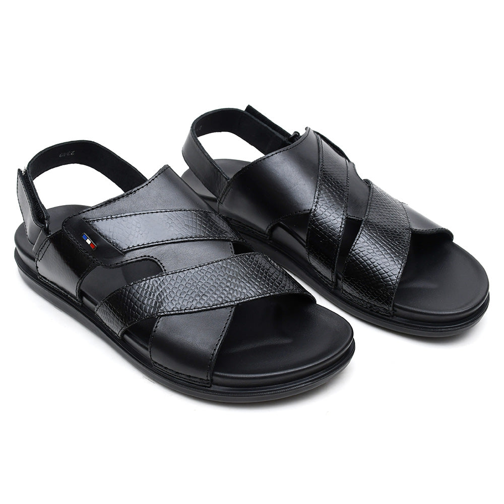 LEATHER SANDAL - AR-107 BLACK