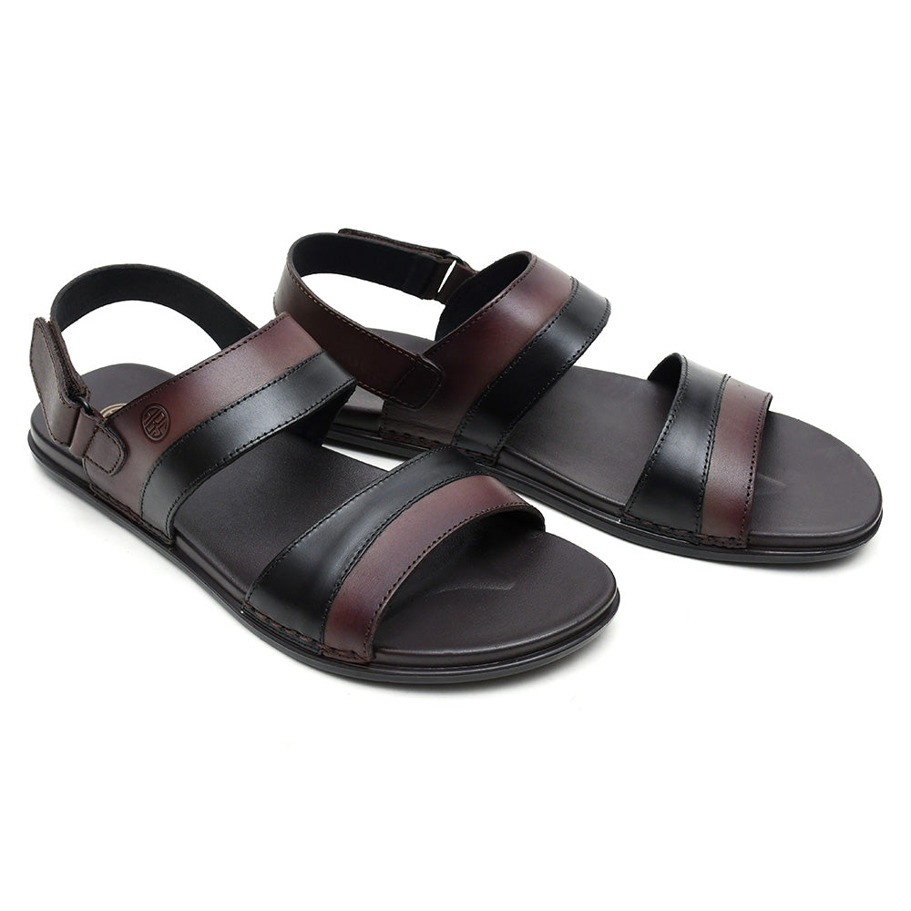 LEATHER SANDAL - CHM-101 BLACK/BROWN