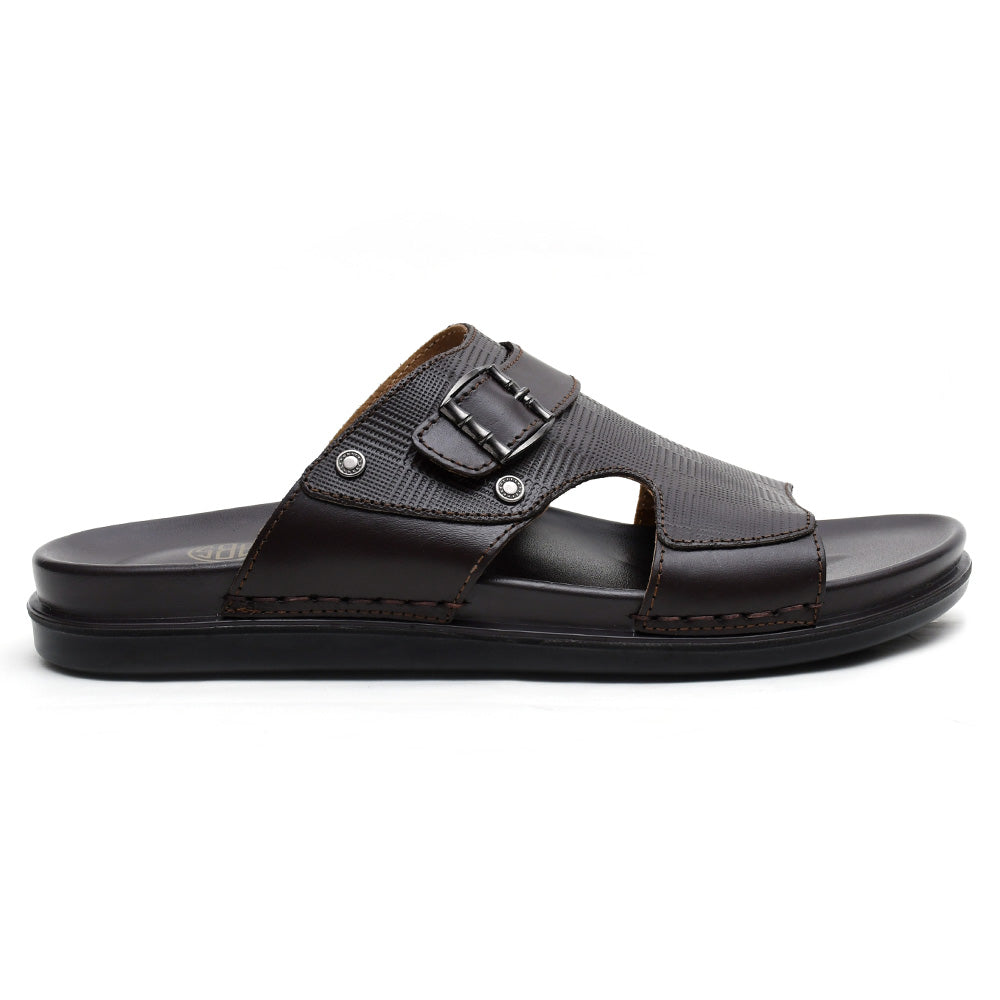 LEATHER SLIPPER - AR-007 BROWN