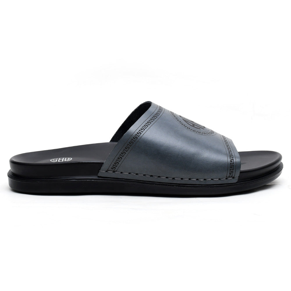 LEATHER SLIPPER - AR-010 NAVY