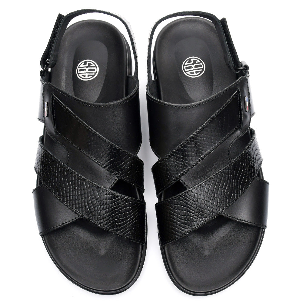 LEATHER SANDAL - AR-107 BLACK