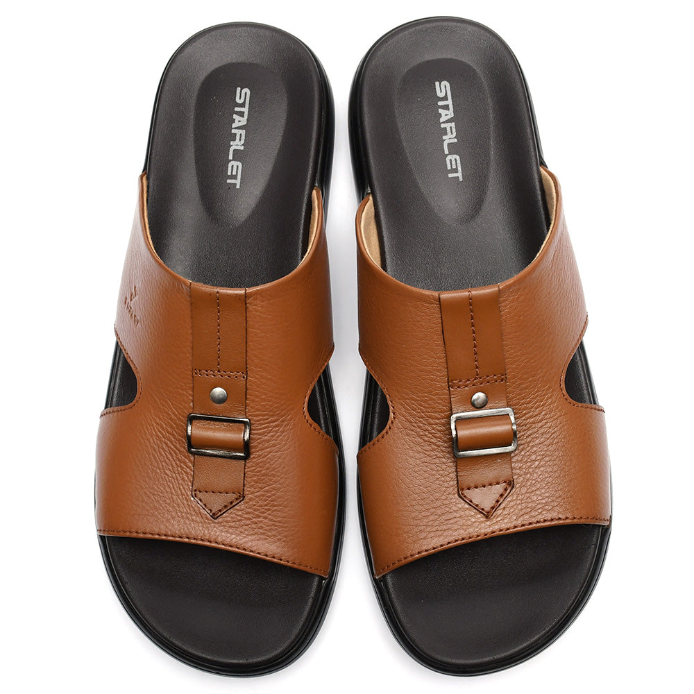 LEATHER SLIPPER - VCT-001 TAN