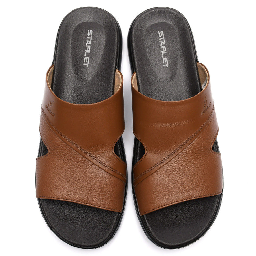 LEATHER SLIPPER - VCT-002 TAN