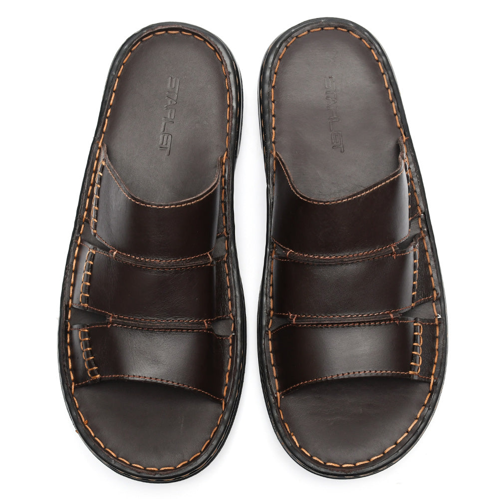LEATHER SLIPPER - 6042 BROWN