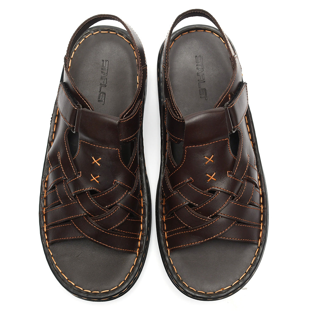 LEATHER SANDAL - 6021 BROWN