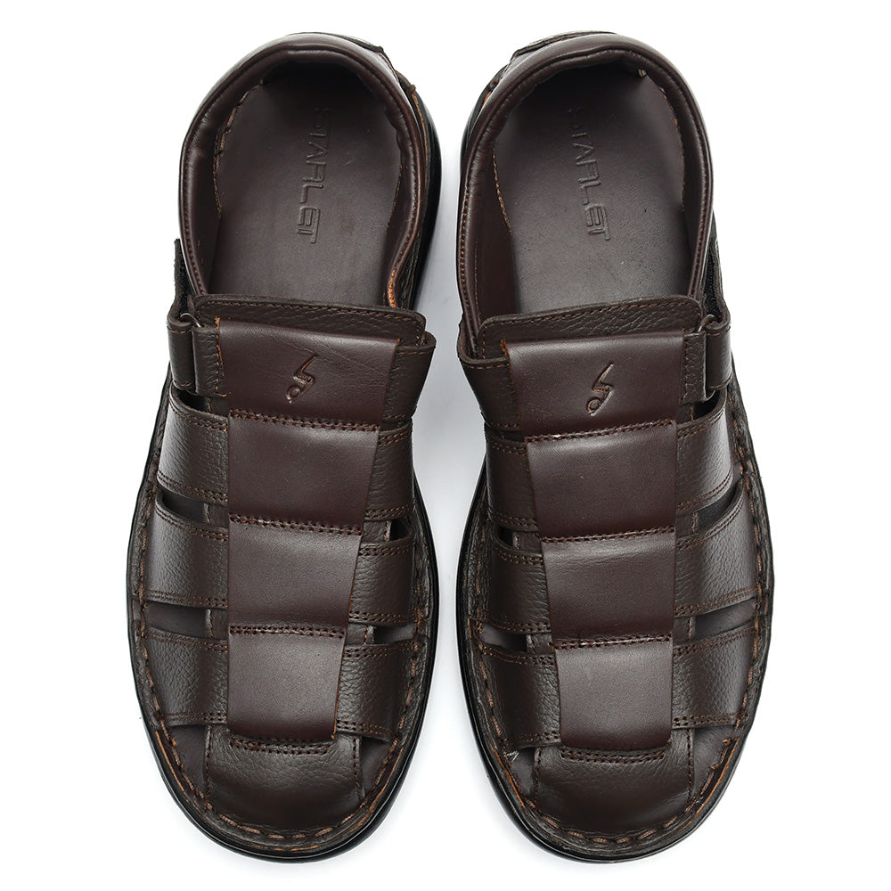 LEATHER SANDAL - 5053 BROWN