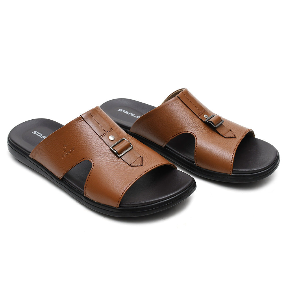 LEATHER SLIPPER - VCT-001 TAN