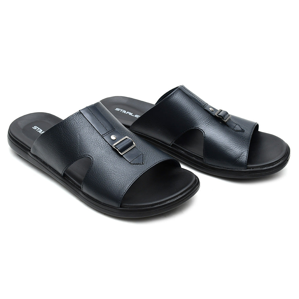 LEATHER SLIPPER - VCT-001 BLUE