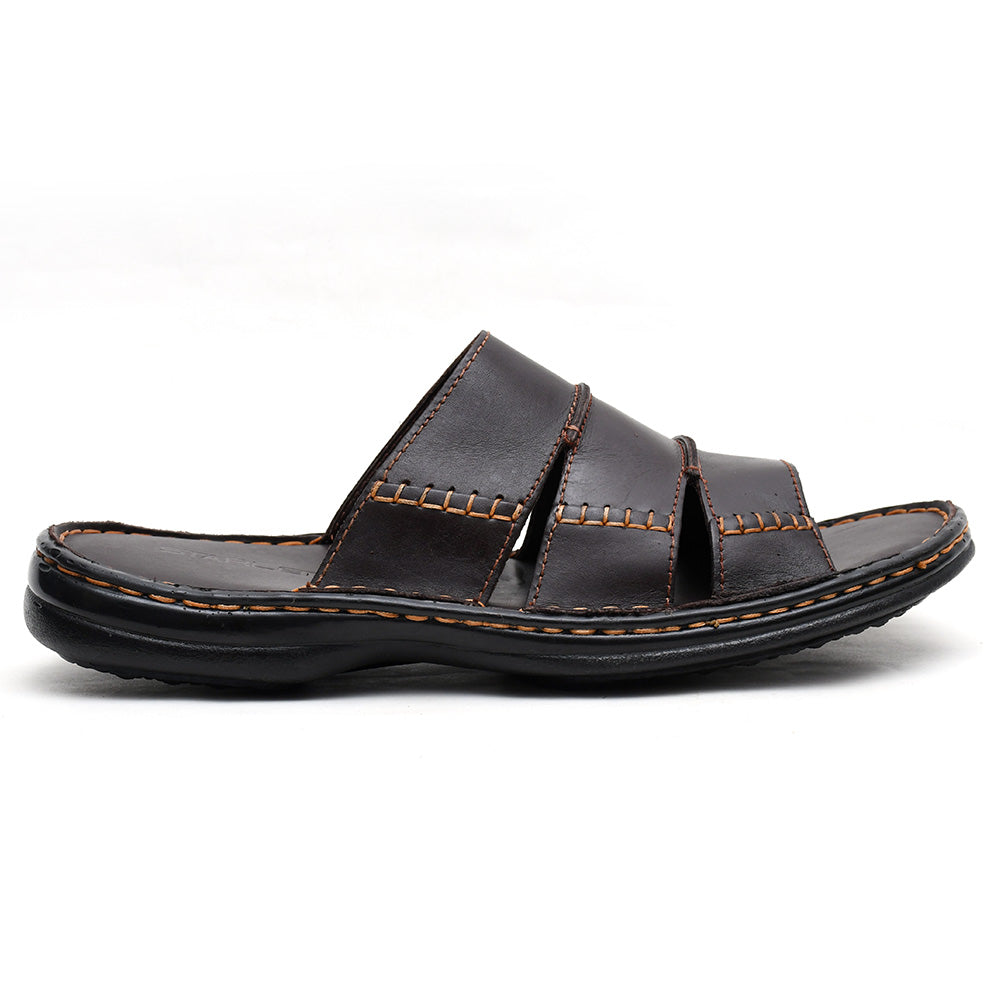 LEATHER SLIPPER - 6042 BROWN