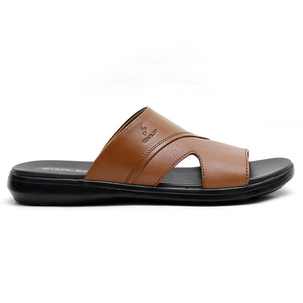 LEATHER SLIPPER - VCT-002 TAN
