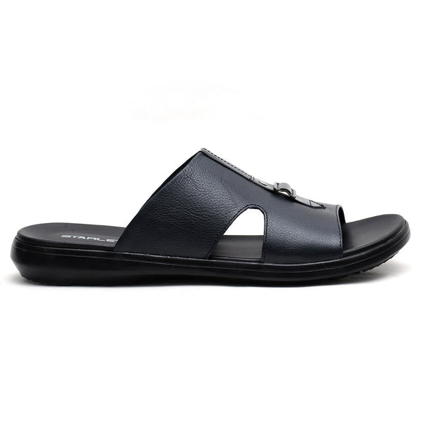 LEATHER SLIPPER - VCT-001 BLUE