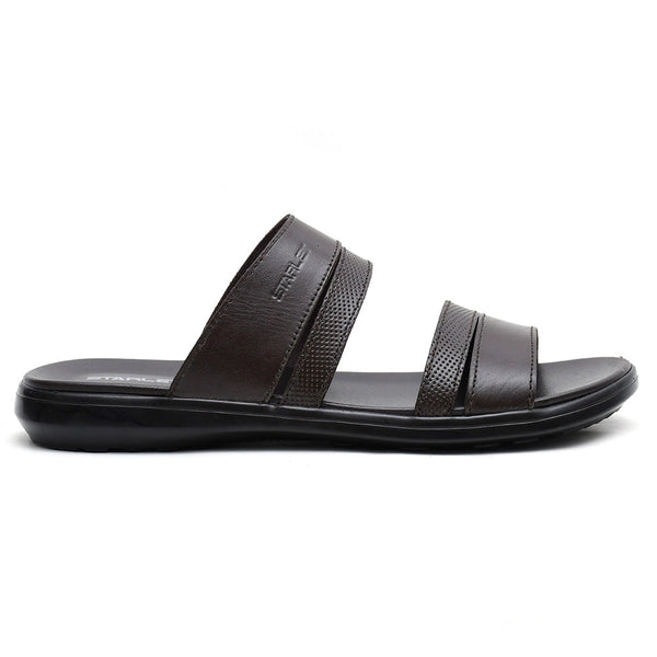 LEATHER SLIPPER - VCT-003 BROWN