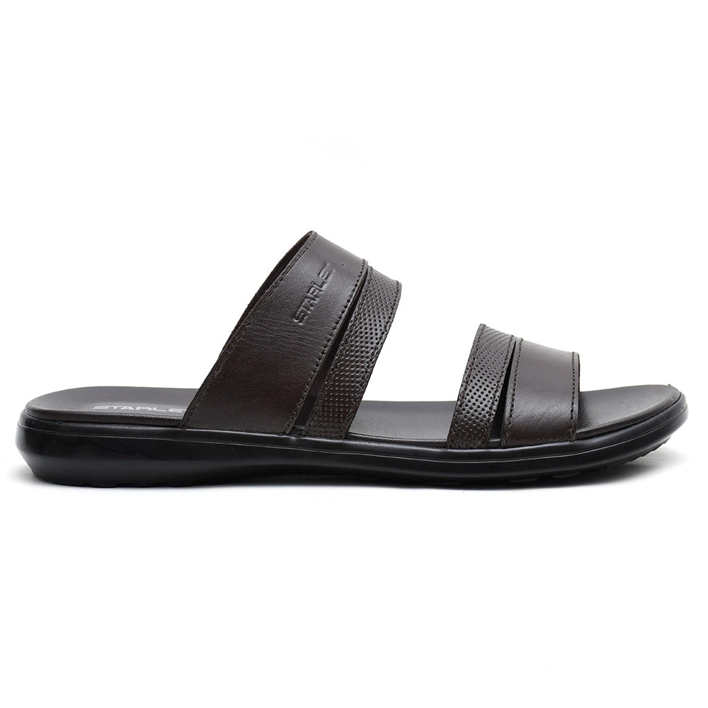 LEATHER SLIPPER - VCT-003 BROWN